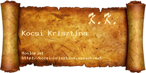 Kocsi Krisztina névjegykártya