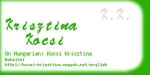 krisztina kocsi business card